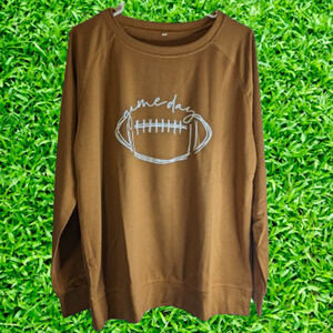 Game Day M NWT, long sleeve, brown and white shirt. Game Day Tail gate party.